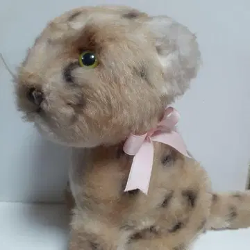 빈티지 쇼와 레트로 레트로 팝 레오파드 아기 봉제 인형 레트로