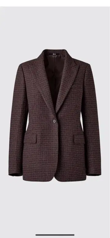유니클로C 트위드 테일러드 자켓 다크 브라운 XL
