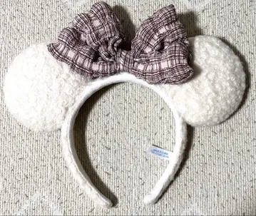 신상 디즈니 disney 빨간색 체크 크리스마스 머리띠 복슬복슬