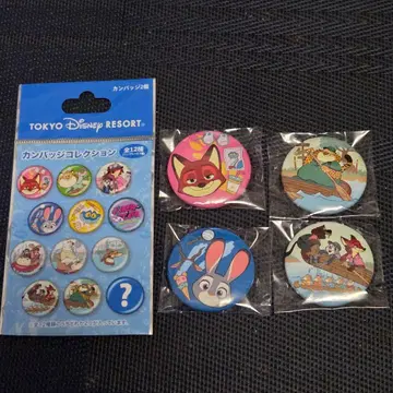 주토피아 캔뱃지 새상품 4개 세트