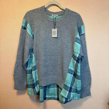 미사용 새상품 NIKO AND - 그레이 터콰이즈 니트 L
