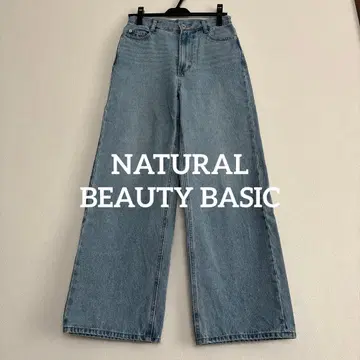 내추럴 뷰티 베이직 와이드 스트레이트 데님 팬츠 M 사이즈