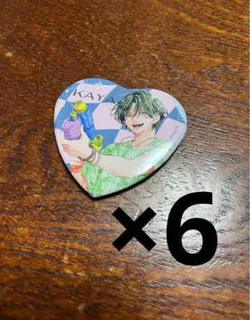 봄의 폭풍과 몬스터 하트형 캐릭터 배지 컬렉션 E 6개 세트