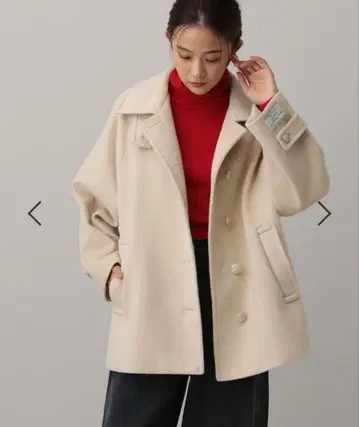 MATINEE LINE/울 트윌 스탠드 코트 아이보리 M