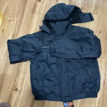 방수 방한 블랙 후드 부착 점퍼 속기모