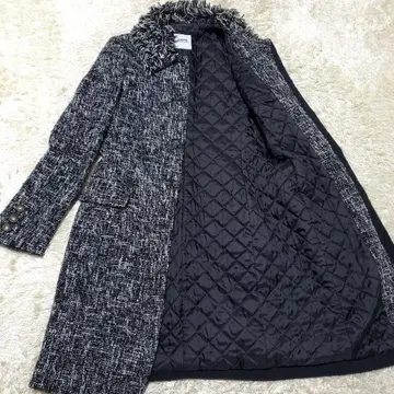 레어 MOSCHINO CHEAPANDCHIC 롱 코트 트위드 퍼