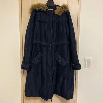 엑시즈팜 네이비 모즈 코트