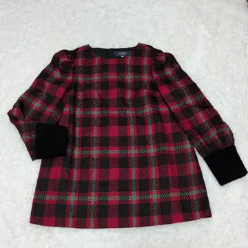 새상품급 엠즈 그레이시 체크 무늬 긴팔 상의 38