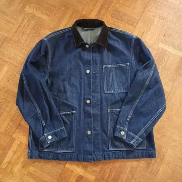 GU 다크 데님 커버올 코듀로이 옷깃