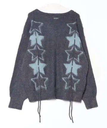 shesame 별 패턴 V넥 긴팔 니트 그레이