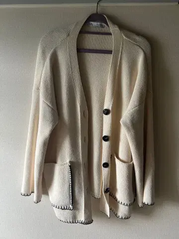 ZARA 크림 가디건 S