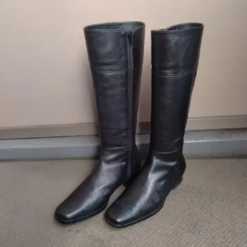 madras 가죽 블랙 롱 부츠 23cm