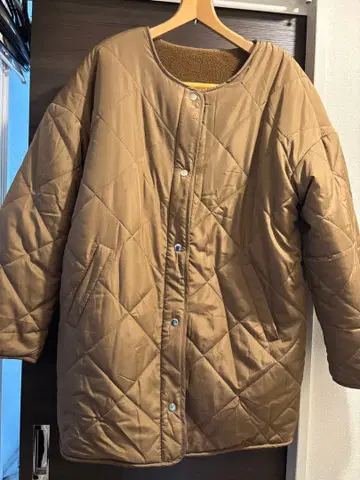 DAY CLOSET 보아 안감 퀼팅 노카라 자켓 오버 사이즈