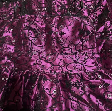 새상품급 연주회/파티/무대/촬영/컬러 퍼플+블랙/플로키 레이스 롱