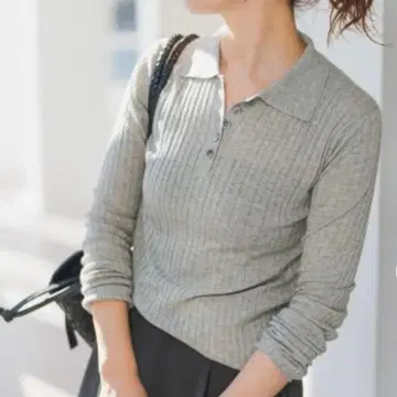 [컨디션 최상] Spick & Span 손세탁 가능 시어 피케 셔츠 니트