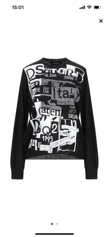 Dsquared2 그래픽 프린트 긴팔 T셔츠