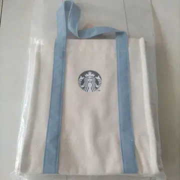 스타벅스 토트백 베이지 스카이블루