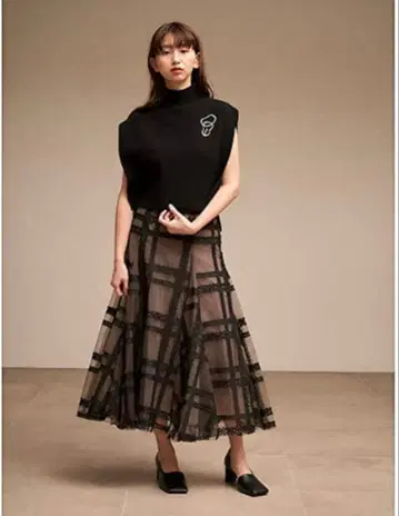 snidel 튤 자수 스커트