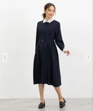 Honeys 현행 모델 네이비 긴팔 A라인 원피스 S사이즈