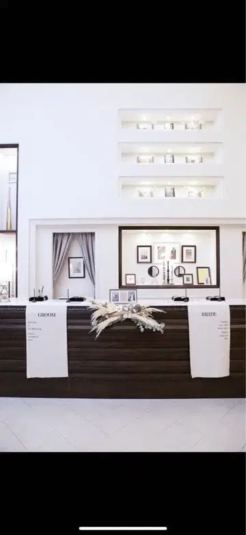 웨딩 장식 GROOM & BRIDE 접수 태피스트리