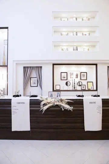 웨딩 장식 GROOM & BRIDE 접수 태피스트리