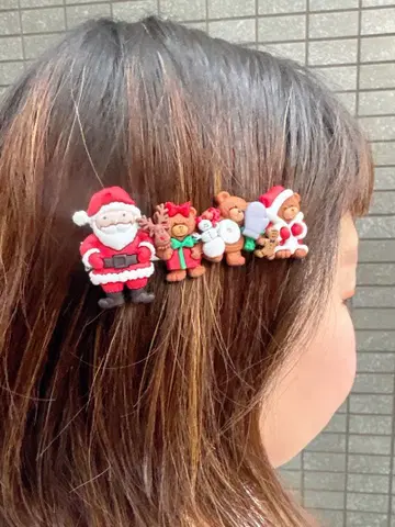 헤어 클립 hair clip 빈티지 vintage 크리스마스 화려함