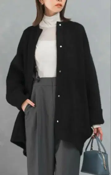 ELENDEEK 엘렌딕 베이직 라쿤 믹스 가디건 블랙