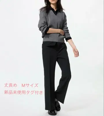 [ 새상품 ] UNIQLO 유니클로 스마트 플레어 팬츠 긴 길이 블랙 M