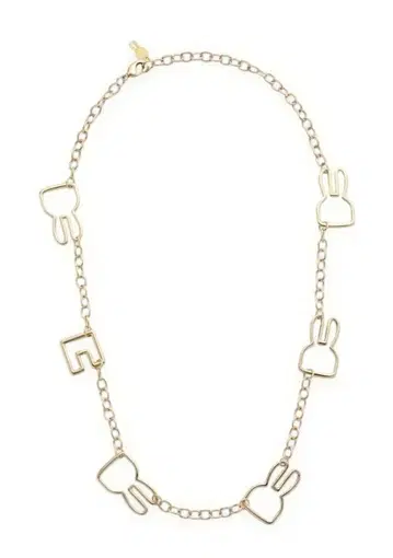 CUNE 큔 프레임 토끼와 옴폭 체인 목걸이 미사용 새상품