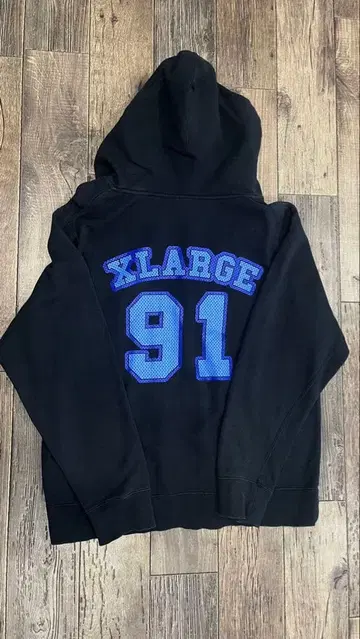 XLARGE 91 집업 후드티 블랙