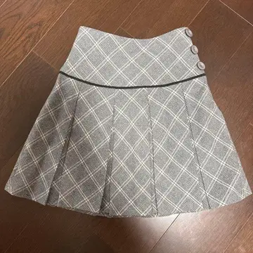 애니시스 그레이 계열 체크 플리츠 스커트
