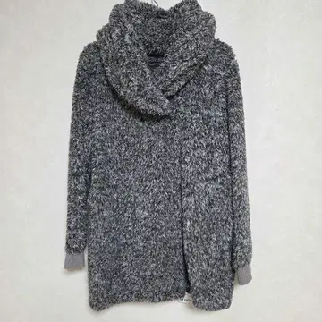 AZUL 플리스 후드 부착 롱 자켓 그레이 계열