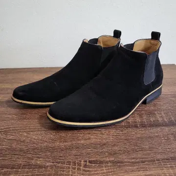 블랙 스웨이드 사이드 고어 부츠 26cm