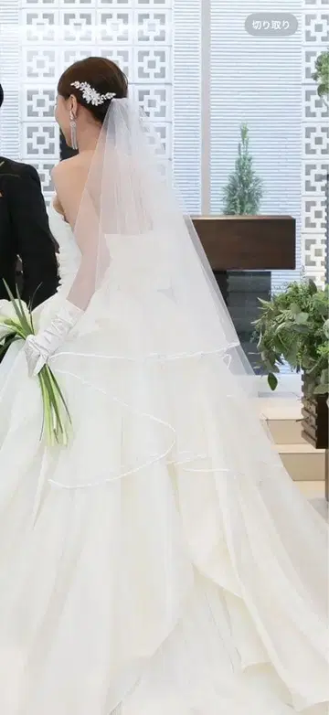 롱 웨딩 베일 빗 포함