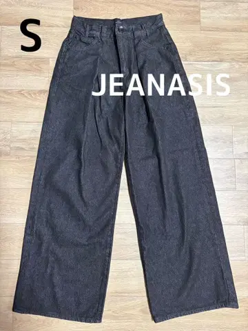 JEANASIS 블랙 플레어 데님 데님 팬츠 S