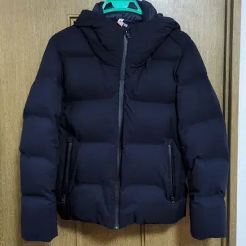 다운 자켓 후드 부착 S 사이즈 네이비 컬러