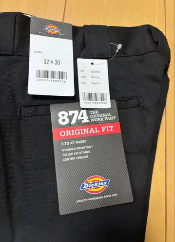 새상품 Dickies 874 오리지널 핏 블랙 32x30