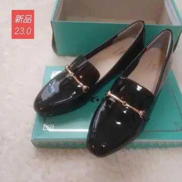 문스타 펌프스 23cm 에나멜 블랙 로퍼 새상품