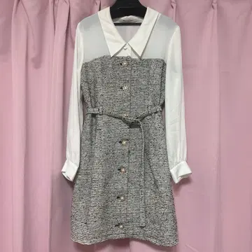 REDYAZEL 트위드 도킹 미니 원피스