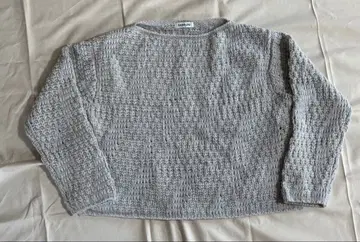 BABYLONE 울 100% 패턴 보트넥 풀오버 그레이