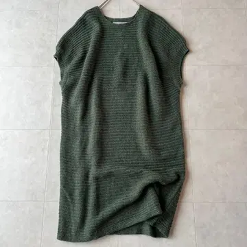 08Mab 여성용 니트 롱 원피스 올리브 F 루즈핏 실루엣