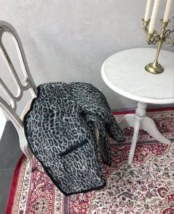 한국 구매 레오파드 무늬 플리스 자켓 프리 사이즈