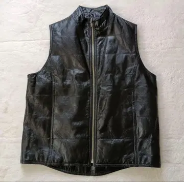 지안니 발렌티노 가죽 베스트 블랙 돈피