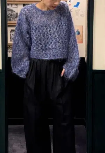 6 ROKU 모헤어 울 메쉬 니트