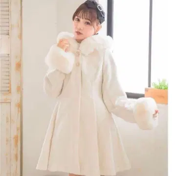 로지타 ROJITA 백리본 후디 코트 화이트