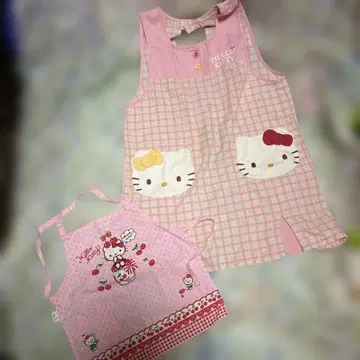 레트로 헬로키티 에이프런 세트 모자