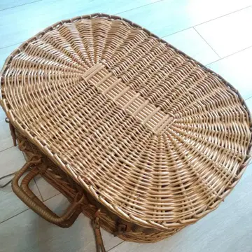 피크닉 바스켓 쇼와 레트로 빈티지 이음새 등 완전 등나무 제품