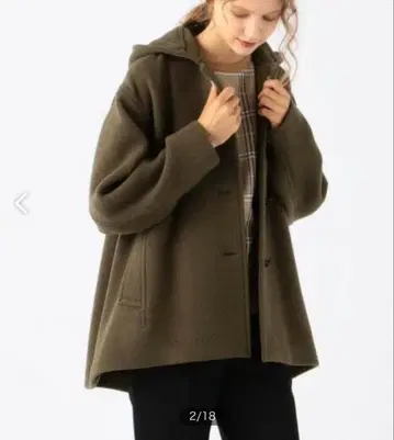 투모로우랜드 울 스트레치 후디드 숏 코트