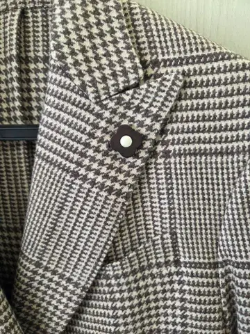 미사용 새상품 LARDINI 라르디니 울 100% 체크 코트 48