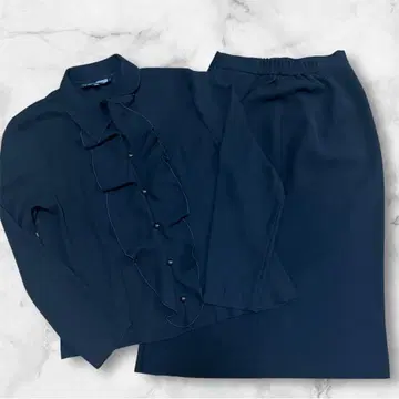 SOIR BENIR 블랙 9호 프릴 셋업 포멀 얇은 소재